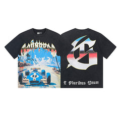 Black Street Vintage Washed T-Shirt (Crafted Print) 1110