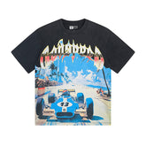 Black Street Vintage Washed T-Shirt (Crafted Print) 1110