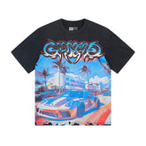 Black Street Vintage Washed T-Shirt (Crafted Print) 1113
