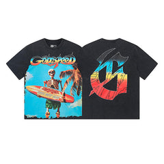 Black Street Vintage Washed T-Shirt (Crafted Print) 1117