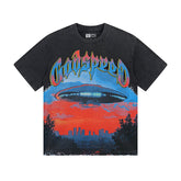 Black & Blue Street Vintage Washed T-Shirt (Crafted Print) 1125