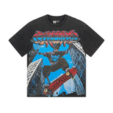 Black Street Vintage Washed T-Shirt (Crafted Print) 1128