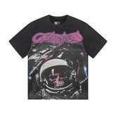 Black Street Vintage Washed T-Shirt (Crafted Print) 1130