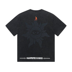 Black Street Vintage Washed T-Shirt (Crafted Print) 1133