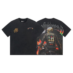 Black Street Vintage Washed T-Shirt (Crafted Print) 1136