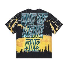 Black Street Vintage Washed T-Shirt (Crafted Print) 1151