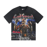 Black Street Vintage Washed T-Shirt (Crafted Print) 1160