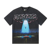 Black Street Vintage Washed T-Shirt (Crafted Print) 1172