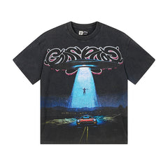 Black Street Vintage Washed T-Shirt (Crafted Print) 1172