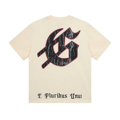 Men’s Beige Street Vintage Washed T-Shirt (Crafted Print) 3017