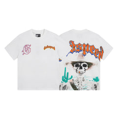 White Street Vintage Washed T-Shirt (Crafted Print) 3018