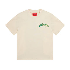 White & Beige Street Vintage Washed T-Shirt (Crafted Print) 3020