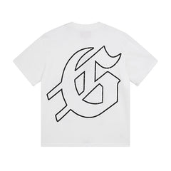 White & Beige Street Vintage Washed T-Shirt (Crafted Print) 3025