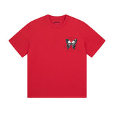 Red & Beige Street Vintage Washed T-Shirt (Crafted Print) 3026