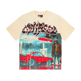 Beige Street Vintage Washed T-Shirt (Crafted Print) 3031