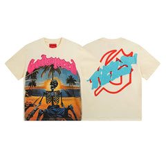 Beige Street Vintage Washed T-Shirt (Crafted Print) 3052