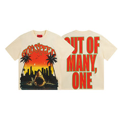 Beige Street Vintage Washed T-Shirt (Crafted Print) 3068