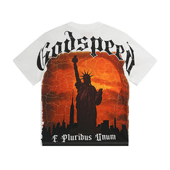 White Street Vintage Washed T-Shirt (Crafted Print) 3072