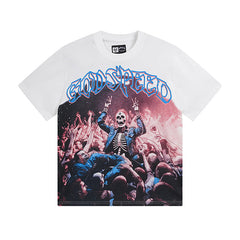 White Street Vintage Washed T-Shirt (Crafted Print) 3075