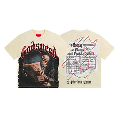 Beige Street Vintage Washed T-Shirt (Crafted Print) 3079