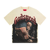 Beige Street Vintage Washed T-Shirt (Crafted Print) 3079