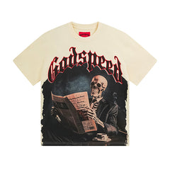 Beige Street Vintage Washed T-Shirt (Crafted Print) 3079