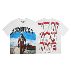 White Street Vintage Washed T-Shirt (Crafted Print) 3087