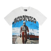 White Street Vintage Washed T-Shirt (Crafted Print) 3087