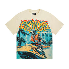 Beige Street Vintage Washed T-Shirt (Crafted Print) 3111