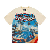 Beige Street Vintage Washed T-Shirt (Crafted Print) 3113