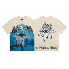Beige Street Vintage Washed T-Shirt (Crafted Print) 3116