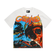 White Street Vintage Washed T-Shirt (Crafted Print) 3121