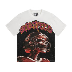 White Street Vintage Washed T-Shirt (Crafted Print) 3122