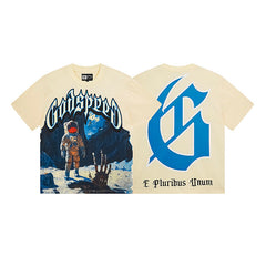 Beige Street Vintage Washed T-Shirt (Crafted Print) 3123