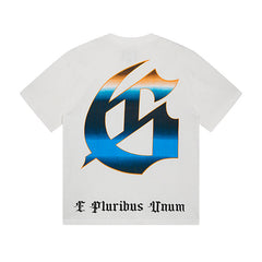 White & Beige Street Vintage Washed T-Shirt (Crafted Print) 3126
