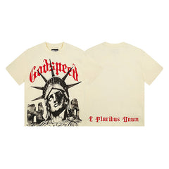 Beige Street Vintage Washed T-Shirt (Crafted Print) 3127