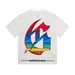White Street Vintage Washed T-Shirt (Crafted Print) 3128