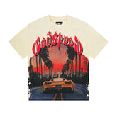 Beige Street Vintage Washed T-Shirt (Crafted Print) 3129
