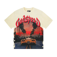 Beige Street Vintage Washed T-Shirt (Crafted Print) 3129