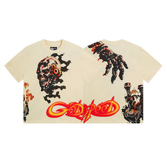 Beige Street Vintage Washed T-Shirt (Crafted Print) 3132