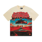 Beige Street Vintage Washed T-Shirt (Crafted Print) 3137