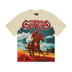 Beige Street Vintage Washed T-Shirt (Crafted Print) 3161