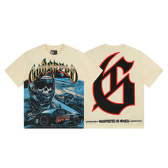 Beige Street Vintage Washed T-Shirt (Crafted Print) 3165