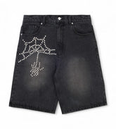 Boredom Kills Pearl Spider Jorts Black