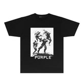 Purple Black Ink Art Character Tee – Vintage Streetwear Graphic T-Shirt PUR001