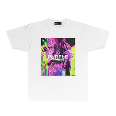 Purple Iridescent Graphic T Shirt Short Sleeve Streetwear Tee PUR007