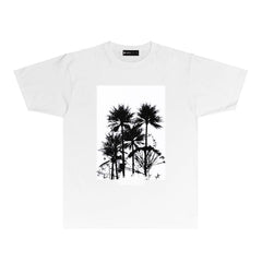 Purple Graffiti Print Short Sleeve T Shirt Streetwear Tee PUR008