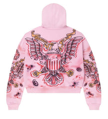 Vale Forever Flag Zip Up Hoodie Pink