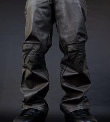 Triple Sevens Logo Leather Pant Black