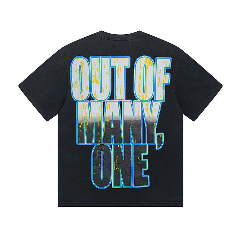 Black Street Vintage Washed T-Shirt (Crafted Print) 1002